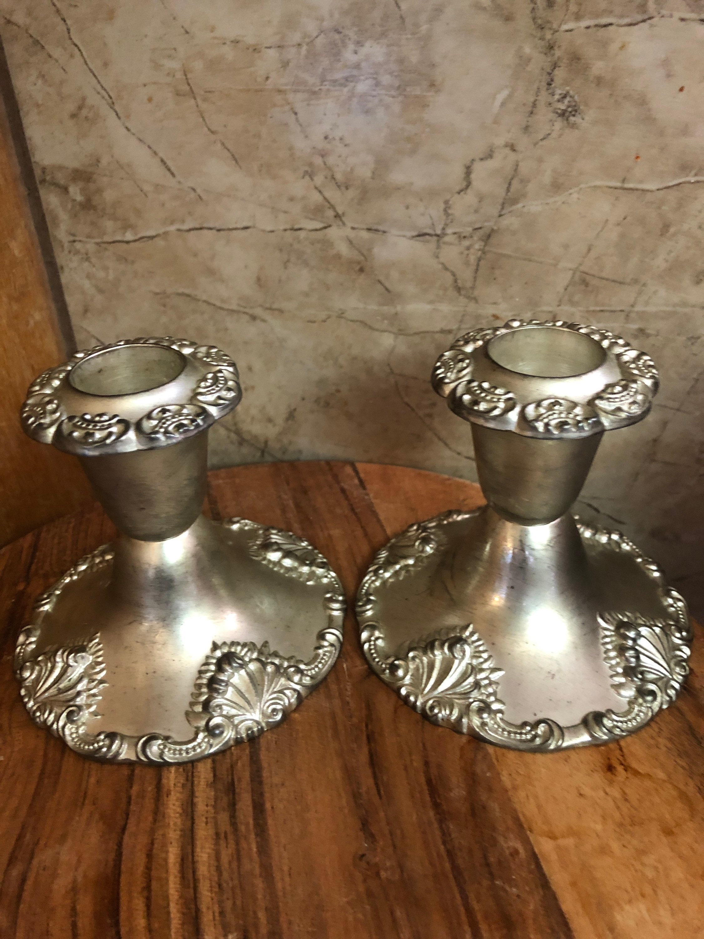 Godinger silver plated candle stick holders set of 2 Etsy