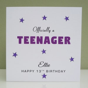 Personalised Teenager Birthday Card 13th Birthday Card Girls Birthday ...
