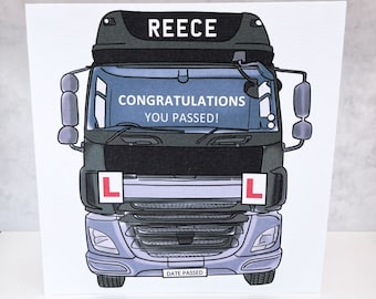 Personalised Passed HGV Driving Test, Passed Truck Driving Test, Congratulations You Passed, Class 1 Driver, Lorry