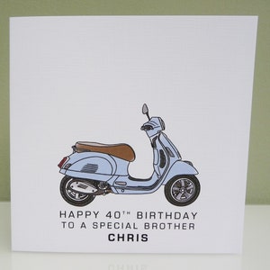 Personalised Vespa Birthday Card - Scooter Birthday Card - Moped