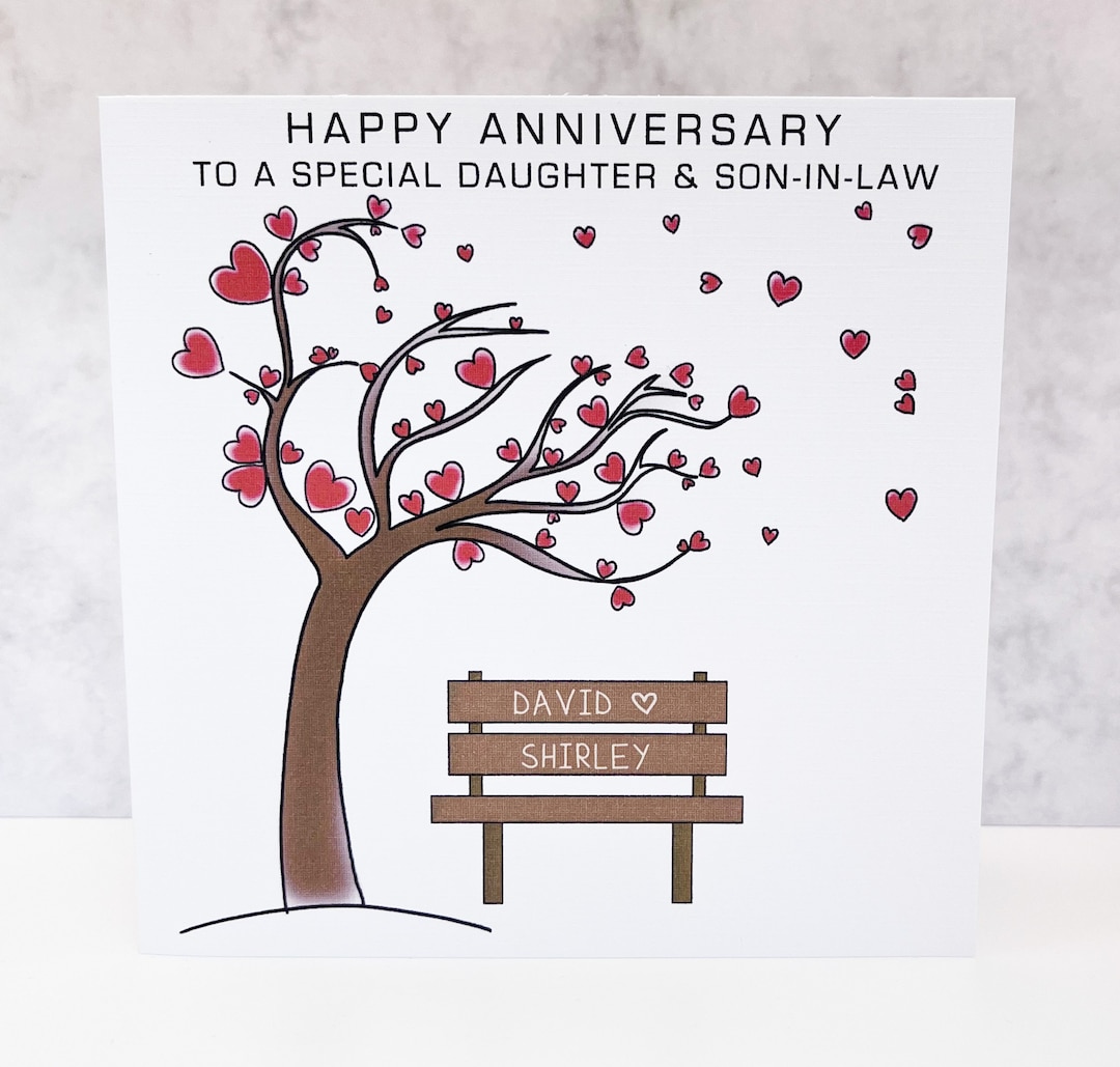 Personalised Wedding Anniversary Card Daughter and Son-in-law, Sister ...