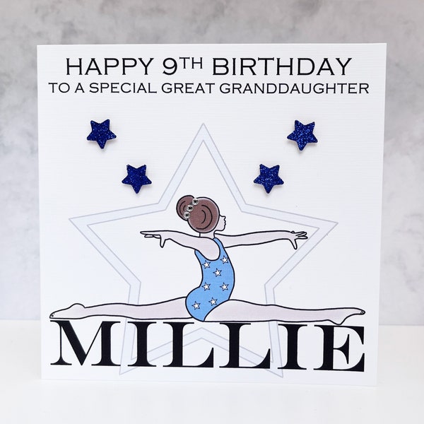 Personalised Gymnast Birthday Card - Girls Birthday Card - Personalised Girls Birthday Card - Gymnastics - Sport