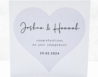 Personalised Engagement Card, Congratulations You Got Engaged, Heart Congratulations Card