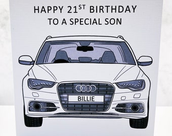 Personalised Audi Birthday Card - Personalised Car Birthday Card - Any Age - Any Relation