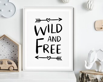 Wilder und freier Druck, Kinderzimmerdekoration, Kinderwandkunst, Kinderzimmerwanddekoration, Kinderzimmerdruck
