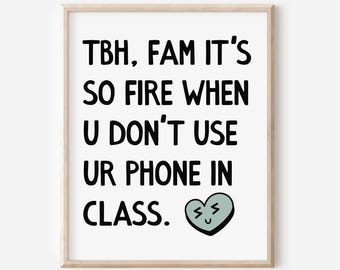 Middle High School Classroom Wall Art, English Math Science Poster, Teacher Classroom Rules, 5th 6th 7th 8th 9th Grade Sign DIGITAL DOWNLOAD