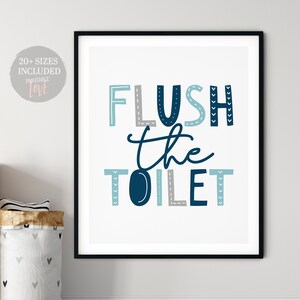 Flush the Toilet, Kids Bathroom Printable, Flush the Toilet Print, Kids ...