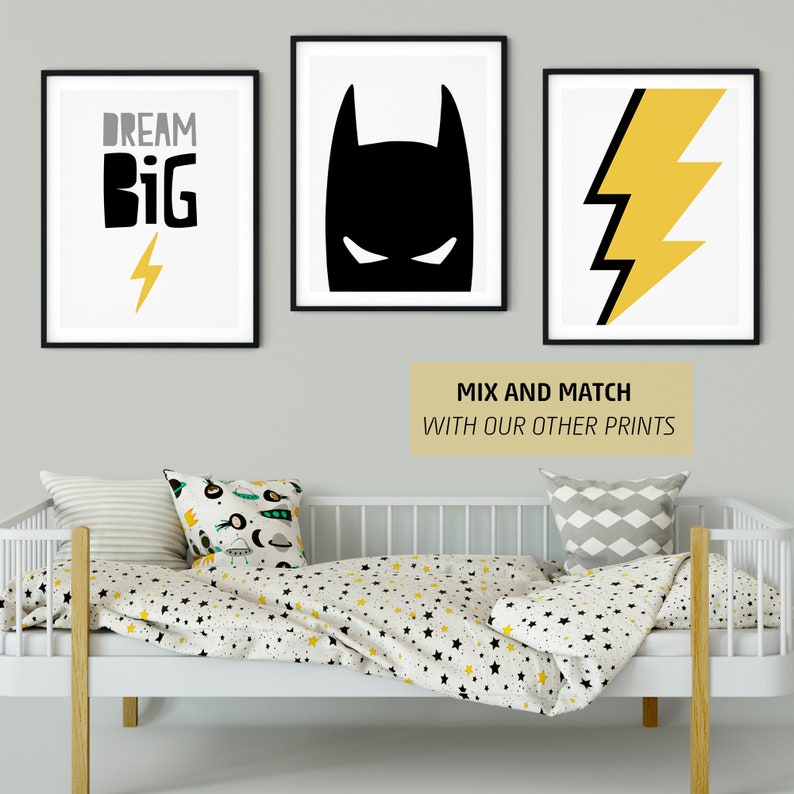 Superhero Mask Batman Art Batman Print Nursery Wall Decor Kids Room Print Kids Wall Art Kids Room Decor