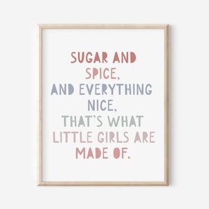 Wat zijn kleine meisjes gemaakt van muurkunst, suiker en specerijen en alles wat leuk is, afdrukbare meisjeskamer, meisjeskamerdecoratie, print kinderkamer
