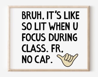 Middle High School Classroom Wall Art, English Math Science Poster, Teacher Classroom Rules, 5th 6th 7th 8th 9th Grade Sign DIGITAL DOWNLOAD
