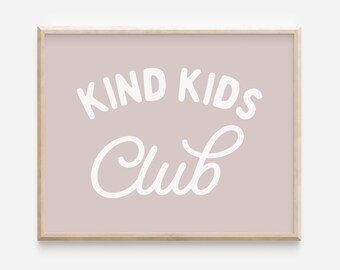 Cool Kids Club Print, Playroom Printable, Modern Nursery Decor, Siblings Room, Minimalist Neutral Kids Art, Kids Wall Art, Instant Download