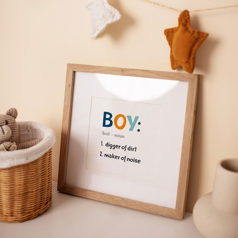 Boy Definition Print, Boys Room Decor, Boy Nursery Decor, Definition ...