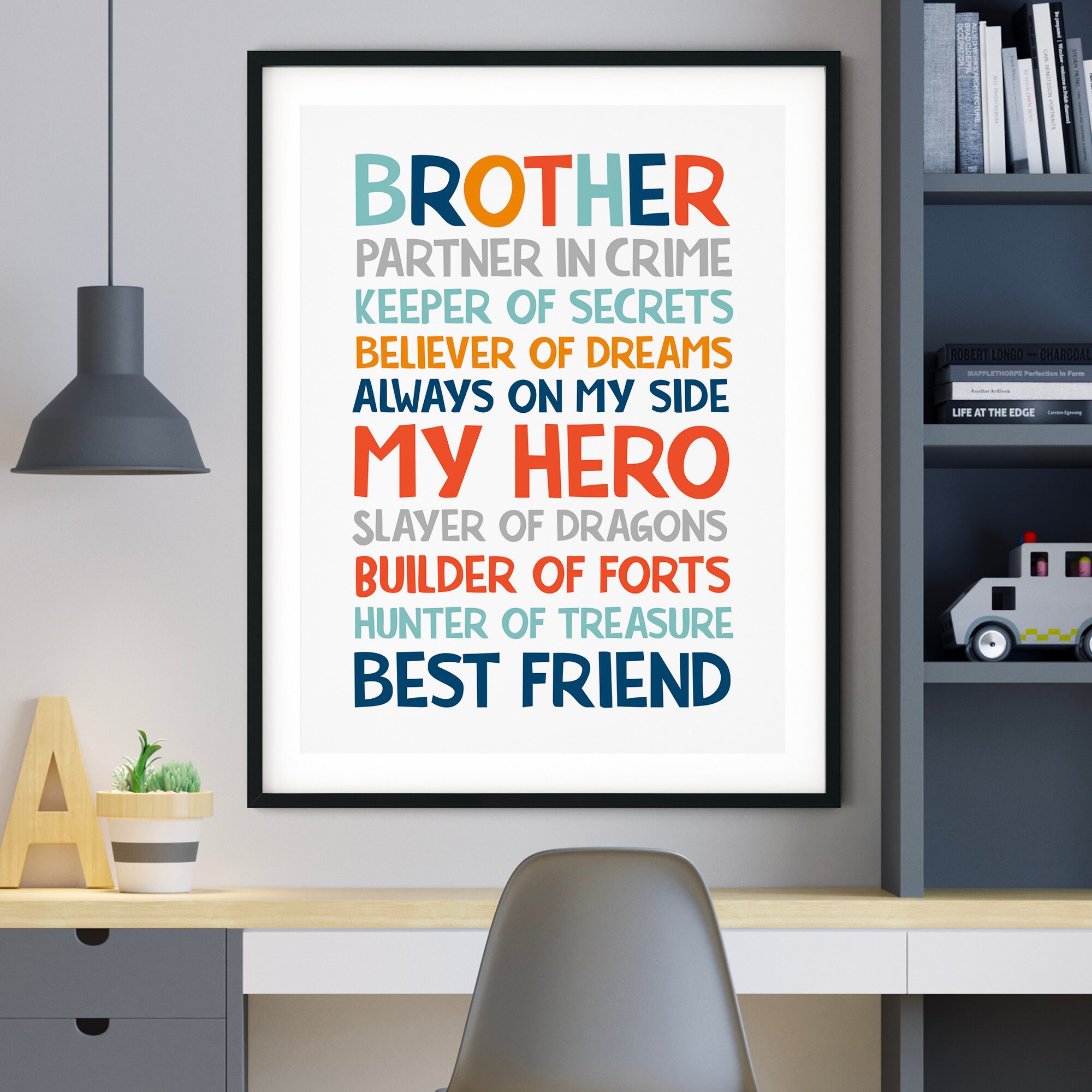 Brother Definition Sign, Brother Sign, Brothers Quote, Boys Playroom ...