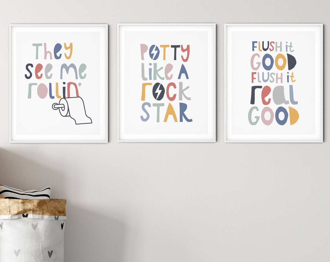 Printable Kids Toilet Signs Kids Bathroom Wall Art Kids - Etsy