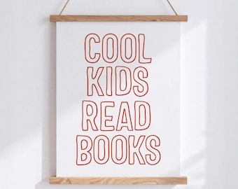 Impresión de libros para niños geniales, cita sobre lectura, decoración infantil, arte mural para el aula, leer más libros, arte infantil y para guardería, rincón de lectura, arte de lectura