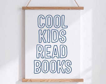 Cool Kids Read Books Print, Reading Quote, Nursery Decor, Classroom Wall Art, Read More Books Nursery & Kids Art, Reading Corner, Read Art