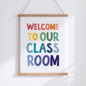 Welcome To Our Classroom Printable Art, Kids Home School Wall Decor, Distance Learning Decor, Classroom Sign, At Home Learning image 4