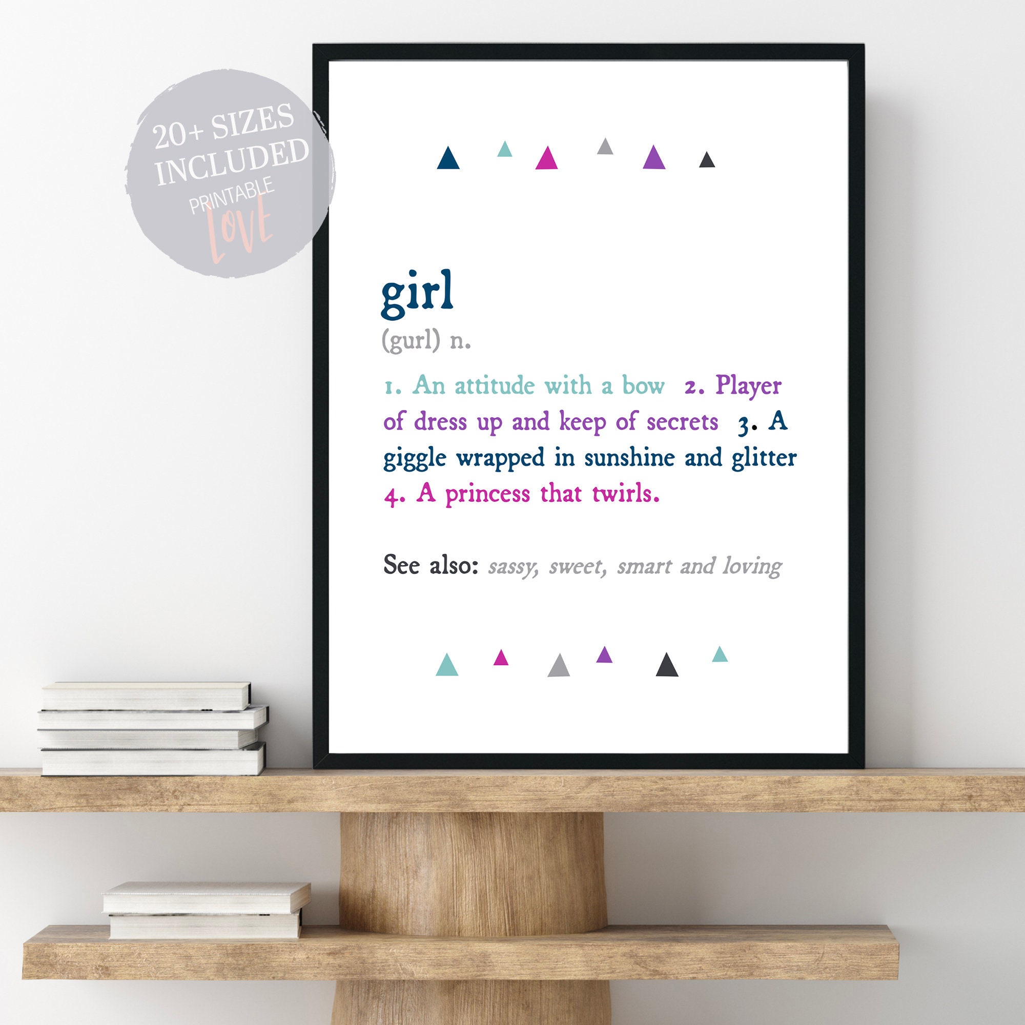Girl Definition Print Girls Room Decor Girls Nursery Decor - Etsy