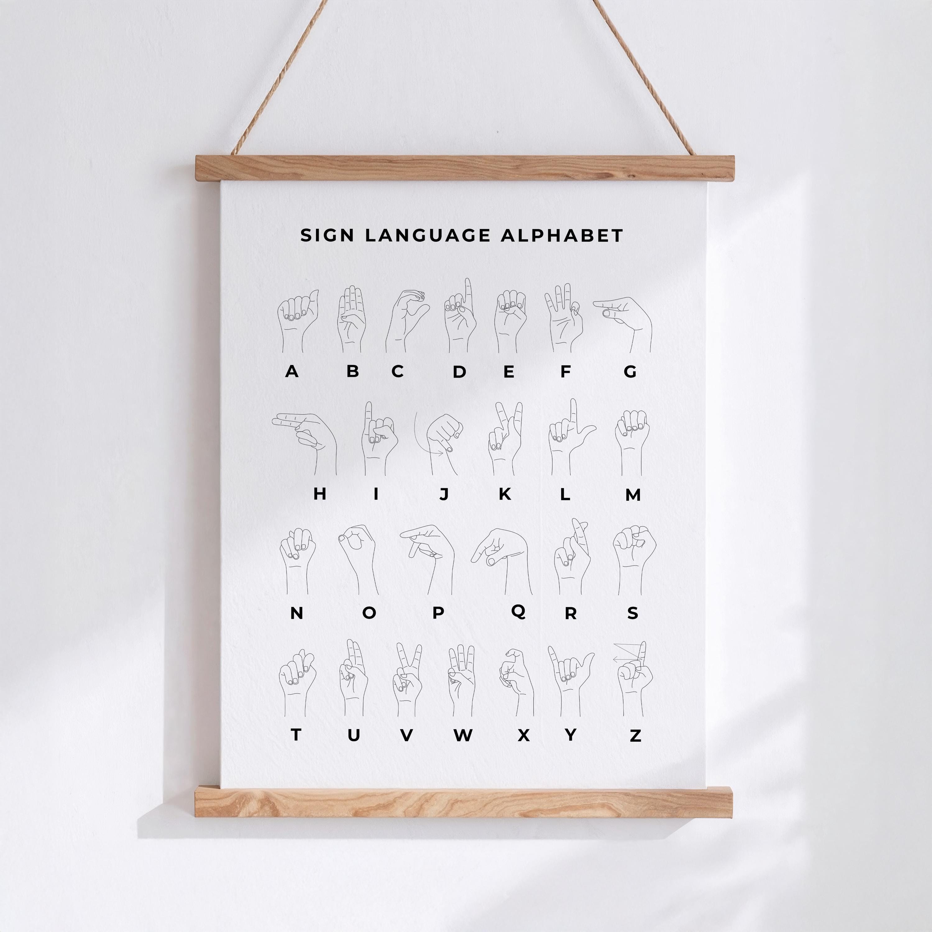 American Sign Language Alphabet Printable, ASL Poster, Sign Language ...