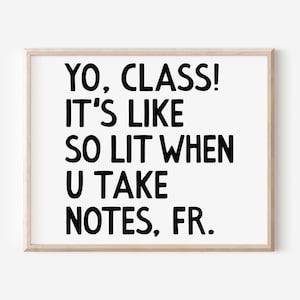 Middle High School Classroom Wall Art, English Math Science Poster, Funny Teacher Classroom 6th 7th 8th 9th 10th Grade Sign DIGITAL DOWNLOAD