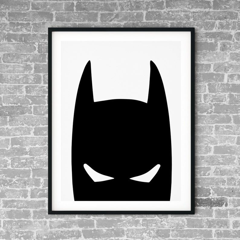Superhero Mask Batman Art Batman Print Nursery Wall Decor Kids Room Print Kids Wall Art Kids Room Decor