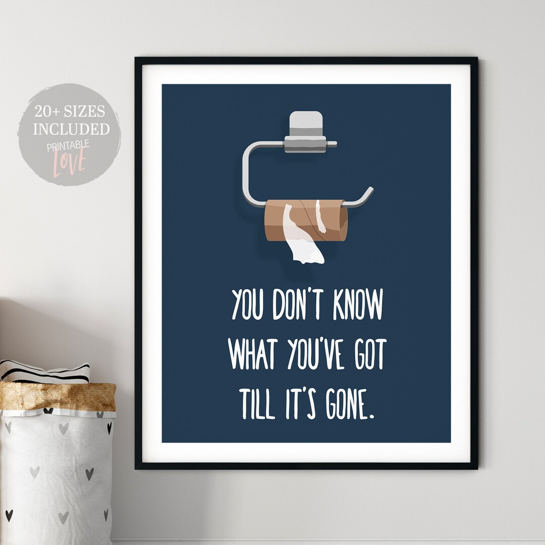 Funny Toilet Paper Print, Kids Bathroom Decor, Funny Toilet Paper Roll ...