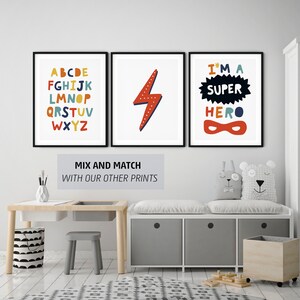 Soy un superhéroe, soy una impresión de superhéroe, superhéroe imprimible, decoración de superhéroes, arte de guardería de superhéroes, impresión de habitación para niños imagen 4