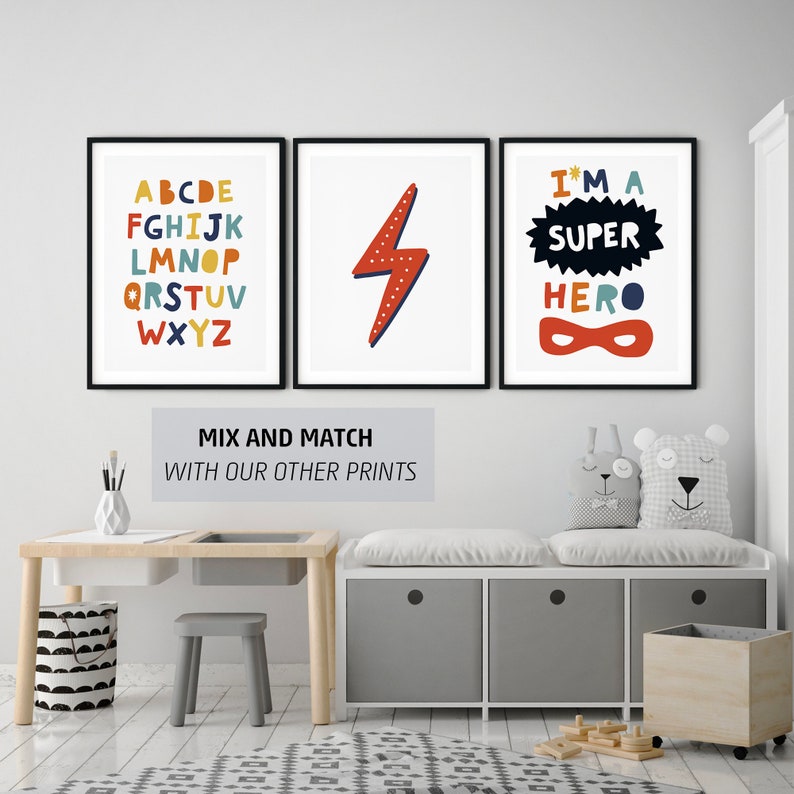 Soy un superhéroe, soy una impresión de superhéroe, superhéroe imprimible, decoración de superhéroes, arte de guardería de superhéroes, impresión de habitación para niños imagen 4