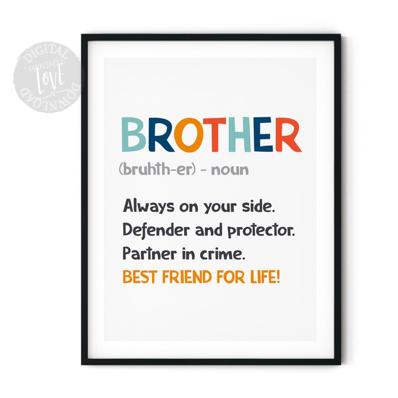 Set of 3 Brother & Sister Definition Print Siblings Etsy