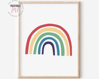 Rainbow Printable, Printable Nursery Art, Rainbow Wall Art, Girls Nursery Decor, Rainbow Girls Room, Rainbow Print Instant Download Price: