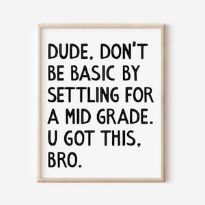 Middle High School Classroom Wall Art, English Math Science Poster, Funny Teacher Classroom 5th 6th 7th 8th 9th Grade Sign DIGITAL DOWNLOAD