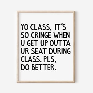 Middle High School Classroom Wall Art, English Math Science Poster, Funny Teacher Classroom 5th 6th 7th 8th 9th Grade Sign DIGITAL DOWNLOAD