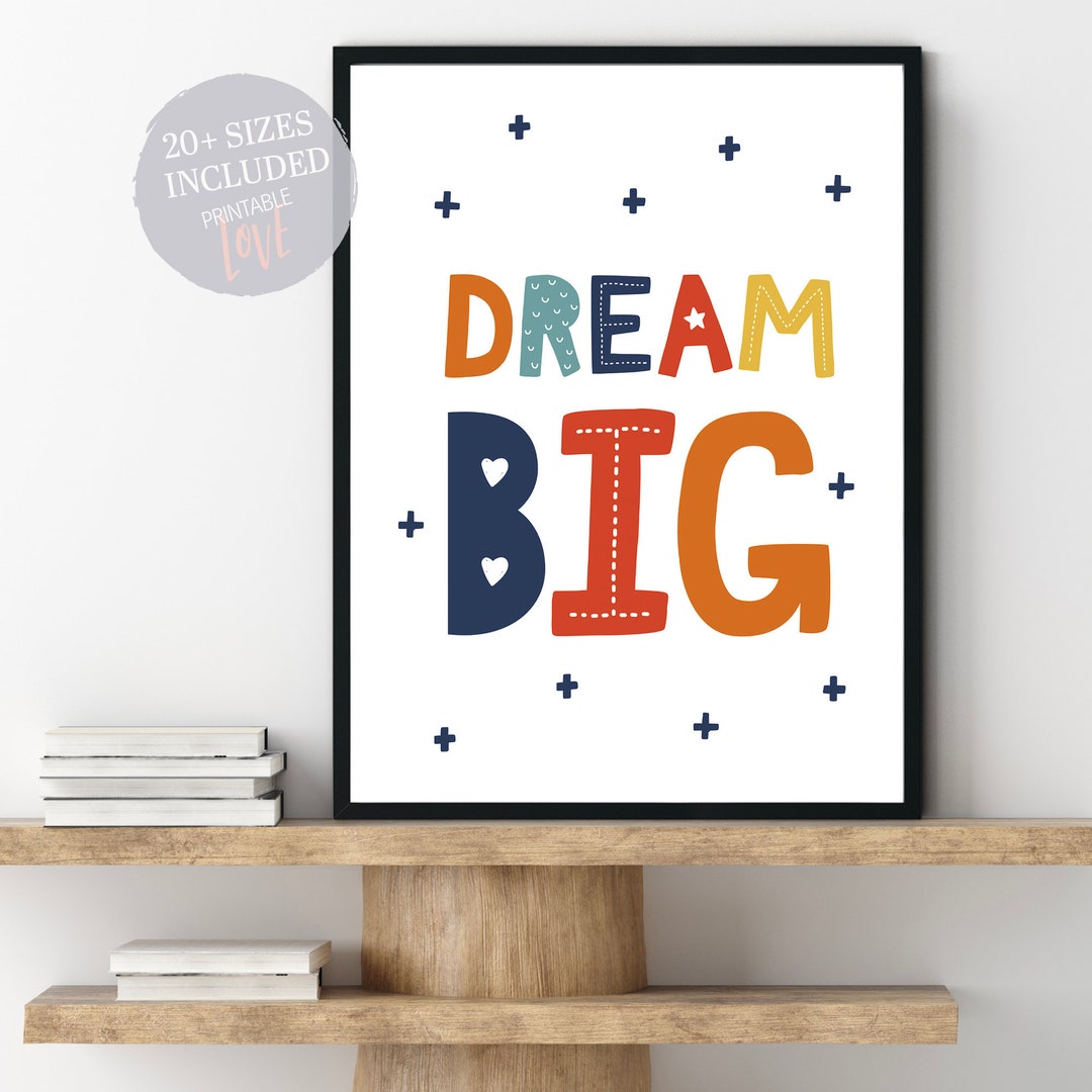 Dream Big Nursery Wall Art Dream Big Print Dream Big Etsy
