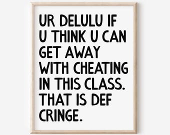 Middle High School Classroom Wall Art, English Math Science Poster, Funny Teacher Classroom 5th 6th 7th 8th 9th Grade Sign DIGITAL DOWNLOAD