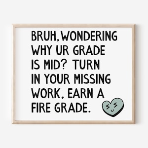Middle High School Classroom Art, English Science History Math Poster, Teacher Class Rules, 5th 6th 7th 8th 9th Grade Sign DIGITAL DOWNLOAD