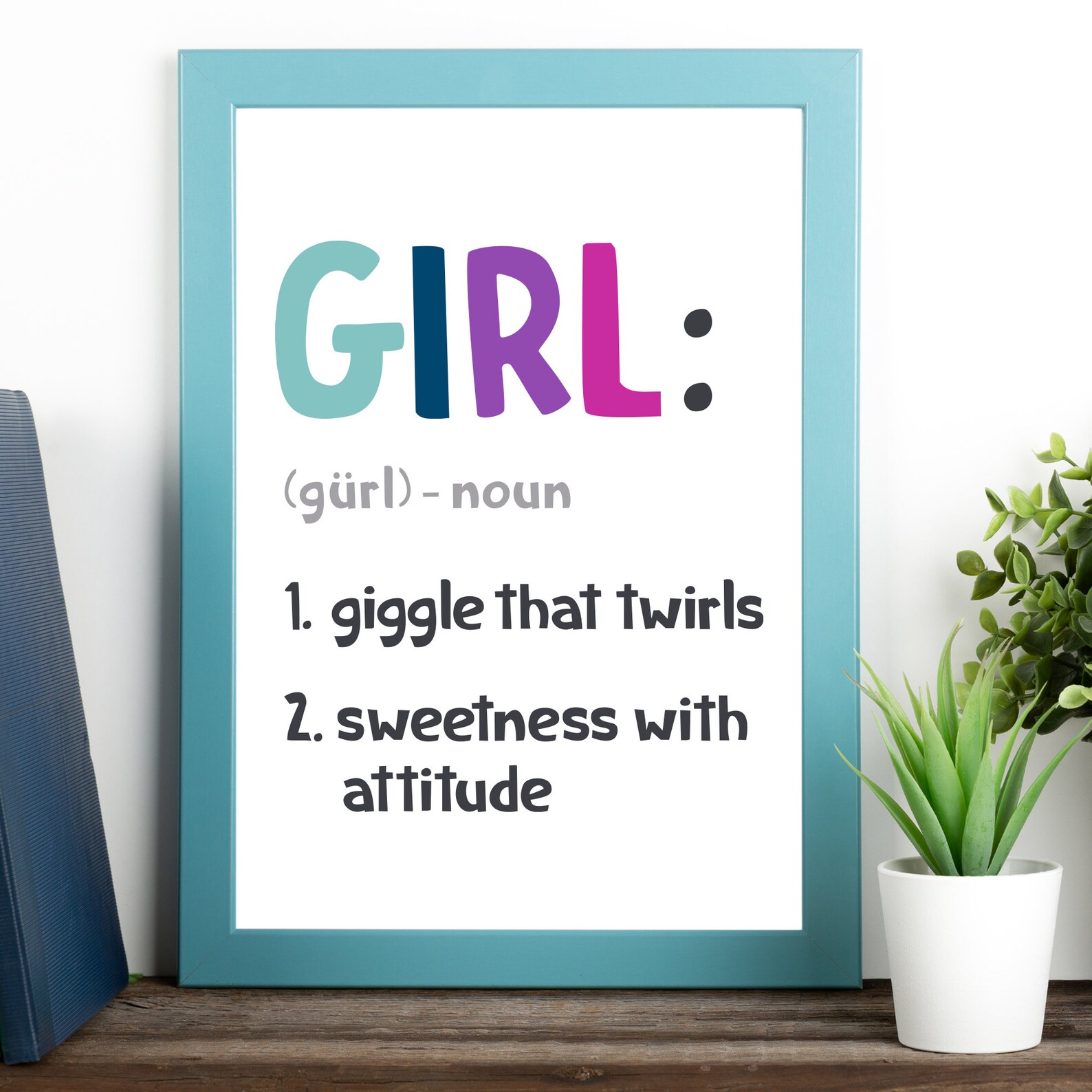 Girl Defined Girl Definition Print, Girls Room Decor, Girls Nursery Decor ...