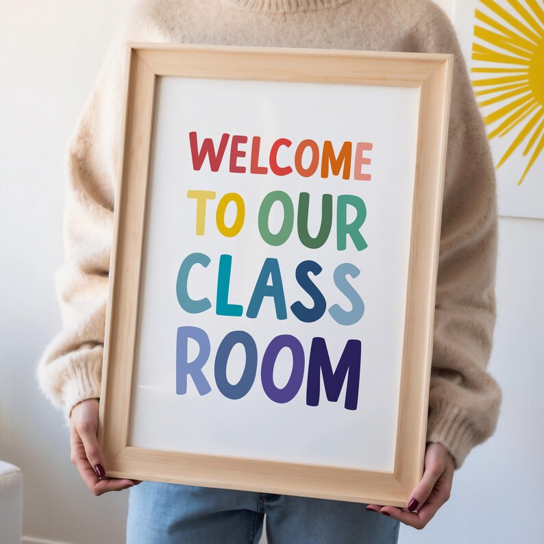 Welcome To Our Classroom Printable Art, Kids Home School Wall Decor, Distance Learning Decor, Classroom Sign, At Home Learning image 2