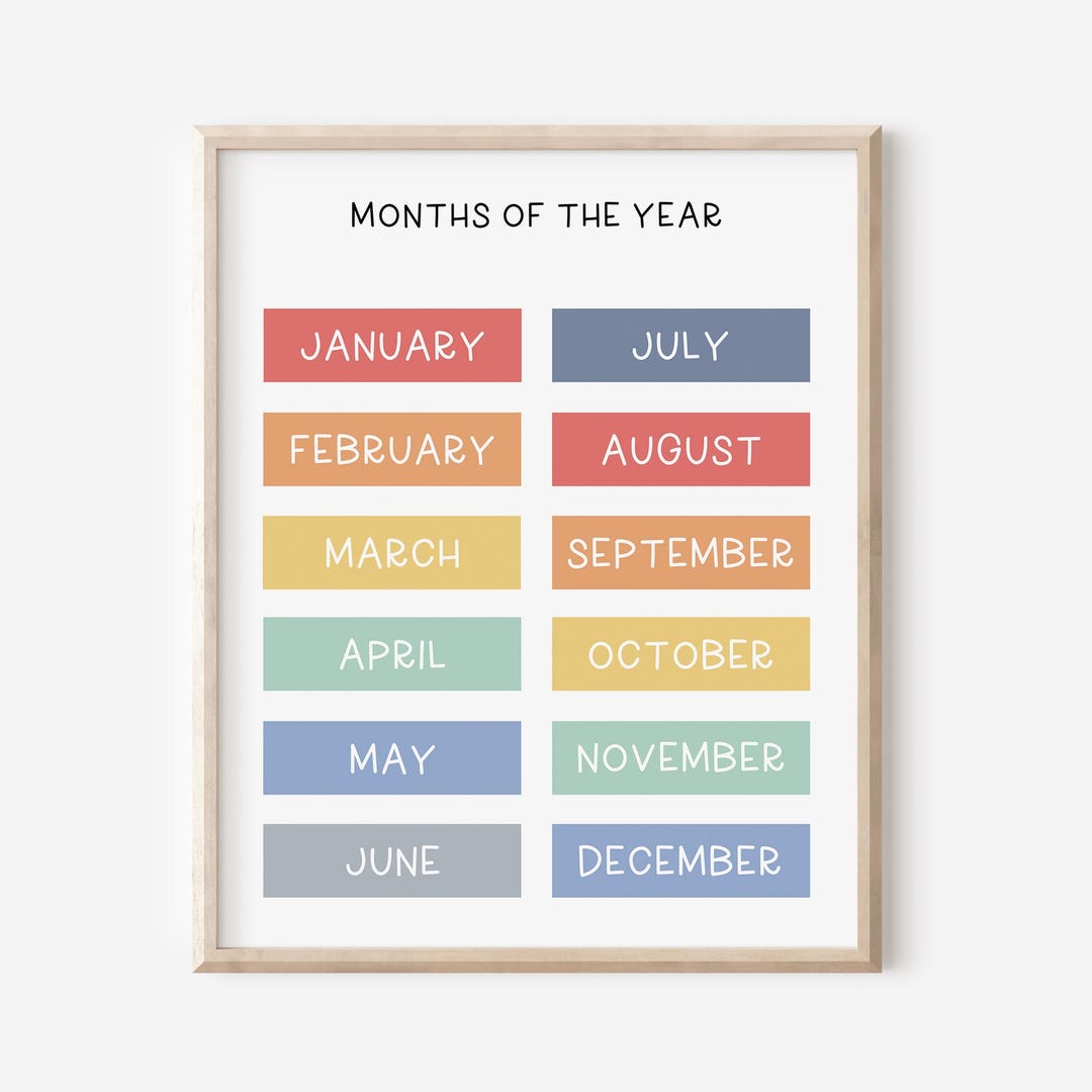 Months of the Year Printable, Classroom Posters, Educational Posters ...