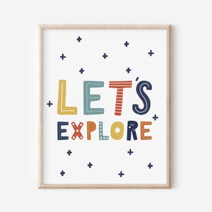 Let&#39;s Explore Nursery Wall Art, Let&#39;s Explore Print, Let&#39;s Explore Printable Nursery Wall Art