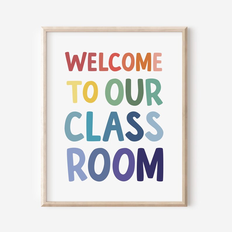 Welcome To Our Classroom Printable Art, Kids Home School Wall Decor, Distance Learning Decor, Classroom Sign, At Home Learning image 3
