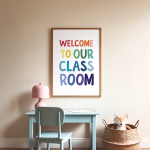 Welcome To Our Classroom Printable Art, Kids Home School Wall Decor, Distance Learning Decor, Classroom Sign, At Home Learning image 5