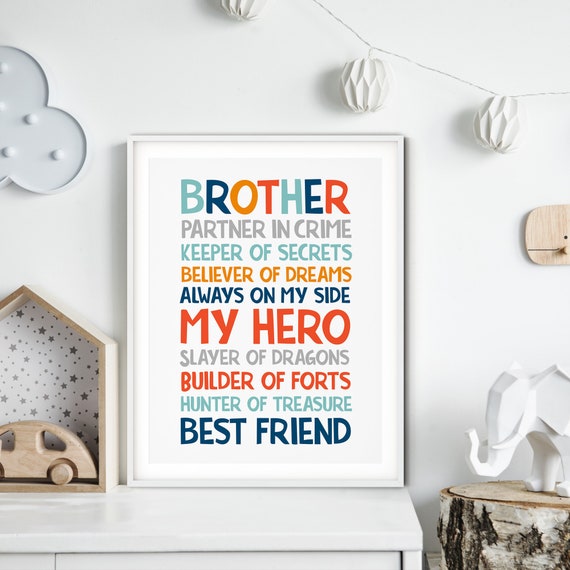 Brother Definition Sign Brother Sign Brothers Quote Boys Etsy India