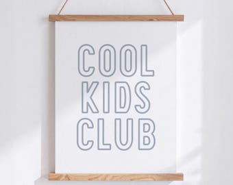 Cool Kids Club Print, Playroom Printable, Modern Nursery Decor, Siblings Room, Minimalist Neutral Kids Art, Kids Wall Art, Instant Download