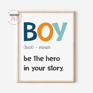 Boy Definition Print, Boys Room Decor, Boys Nursery Decor, Definition Print, Newborn Boy