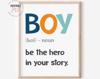 Boy Definition Print, Boys Room Decor, Boys Nursery Decor, Definition Print, Newborn Boy
