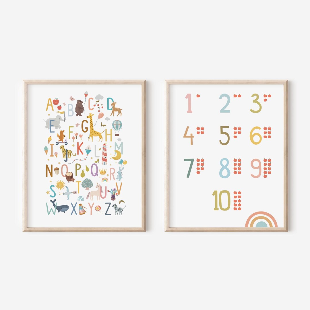 Set of 2: Little Adventure Woodland Animals Nursery Print Set, Woodland ...