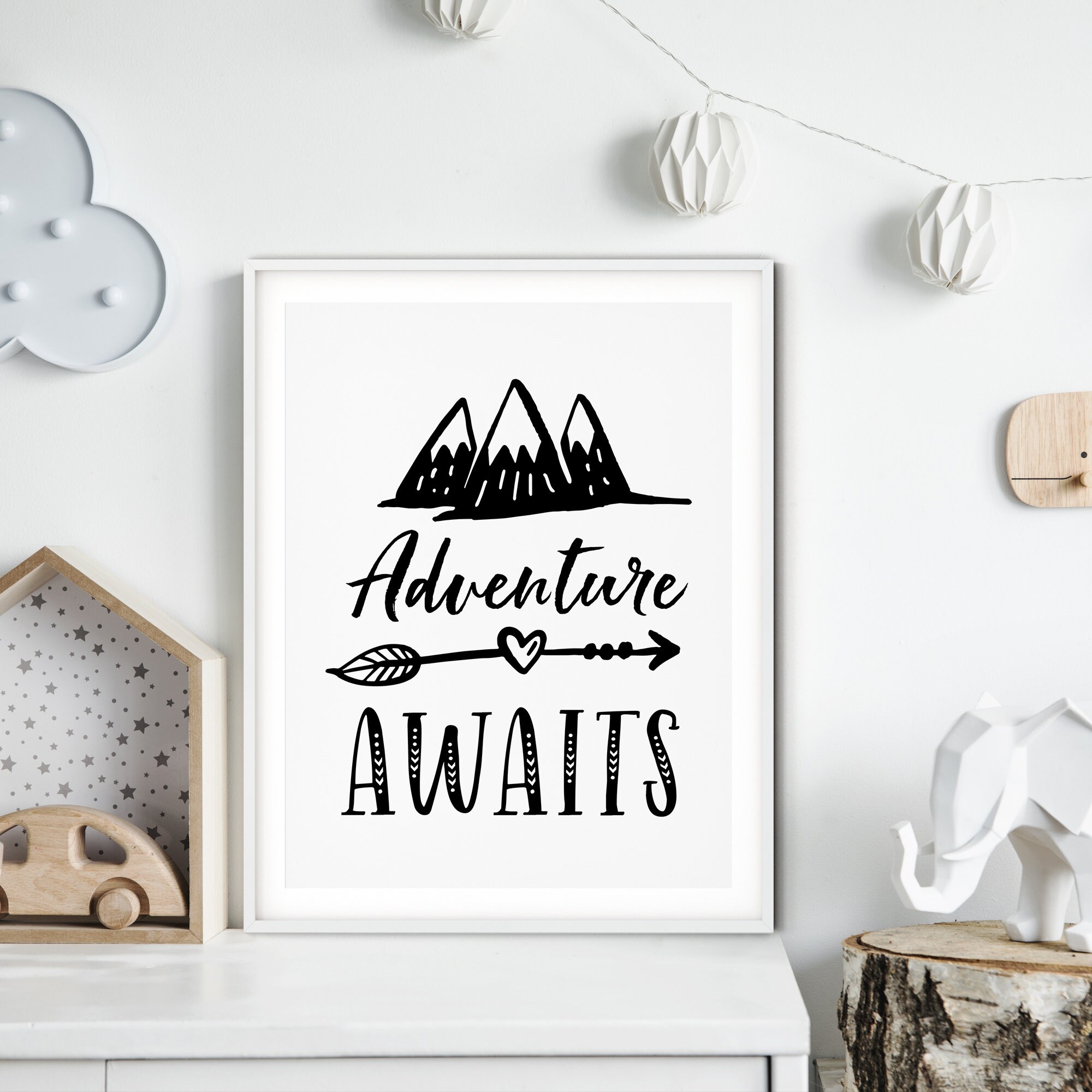 Set of 4: Adventure Nursery Printables Adventure Awaits - Etsy