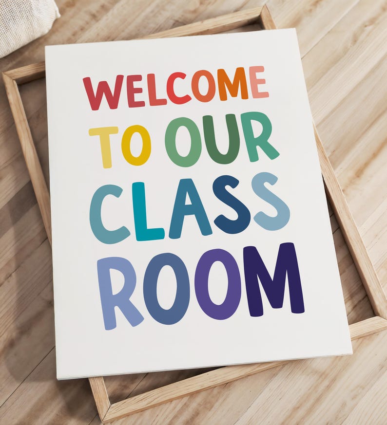 Welcome To Our Classroom Printable Art, Kids Home School Wall Decor, Distance Learning Decor, Classroom Sign, At Home Learning image 6