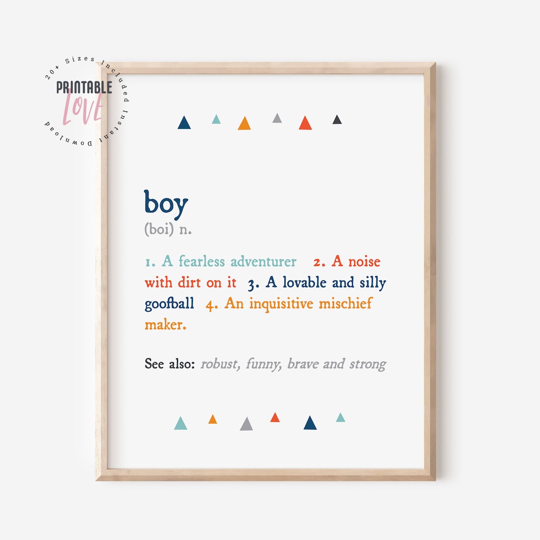 Boy Definition Print, Boys Room Decor, Boys Nursery Decor, Definition ...