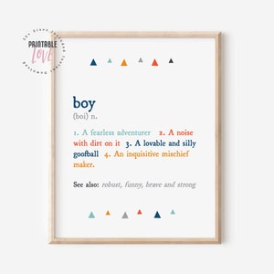 Boy Definition Print, Boys Room Decor, Boys Nursery Decor, Definition Print, Kids Room Sign